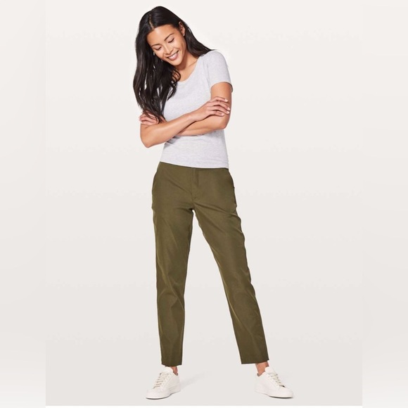 Lululemon | City Trek Trouser Military Olive Green Commute Travel Office Size 10 - Picture 1 of 16